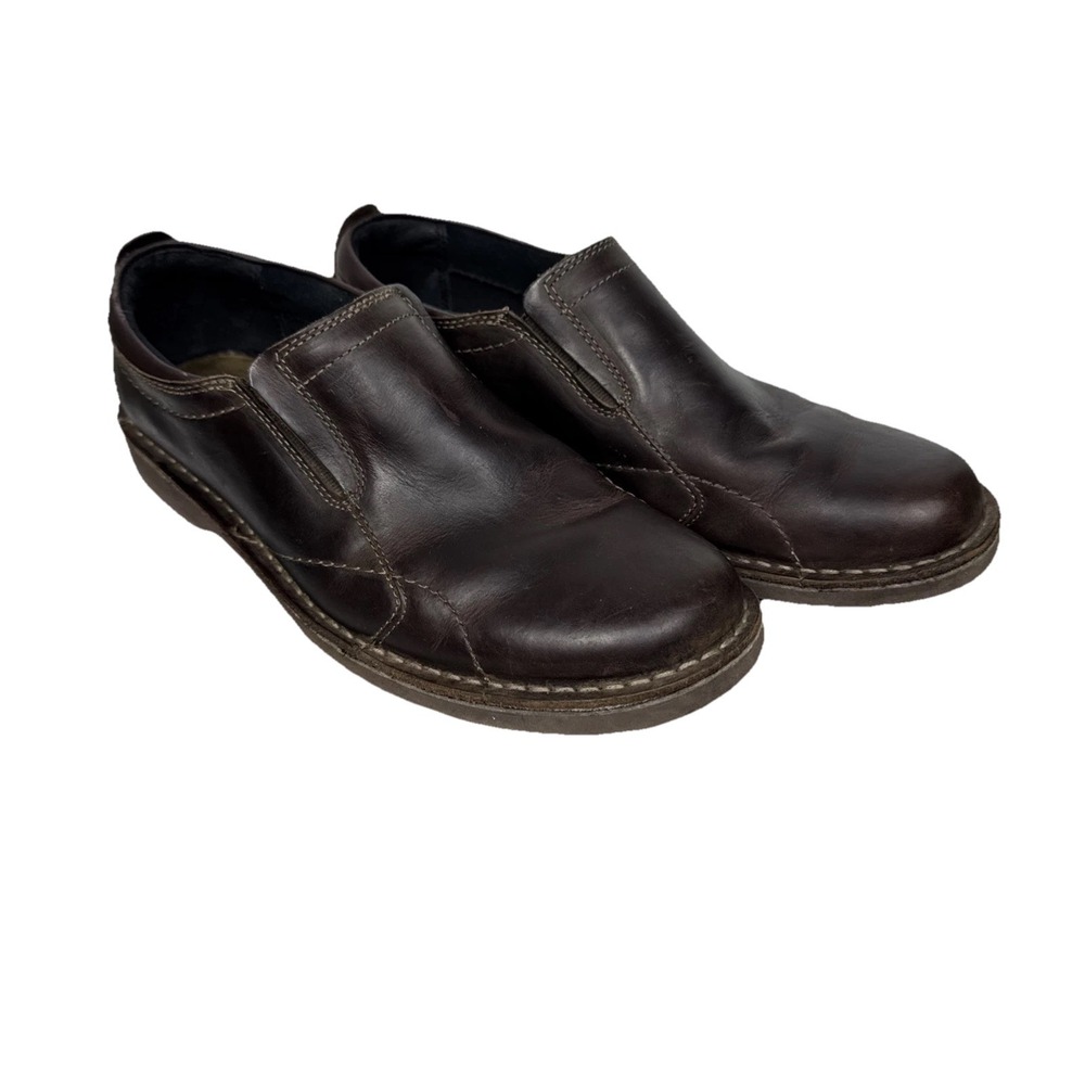 Clarks Men's Loafers Cotrell Oiled Brown Leather Ortholite 10 M Slip On Lug Sole